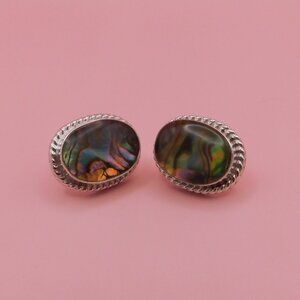 STERLING SILVER AND ABALONE EARRINGS